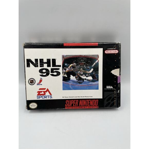 NHL 95 - Super Nintendo SNES - Complete - TESTED - Authentic - Picture 2 of 10